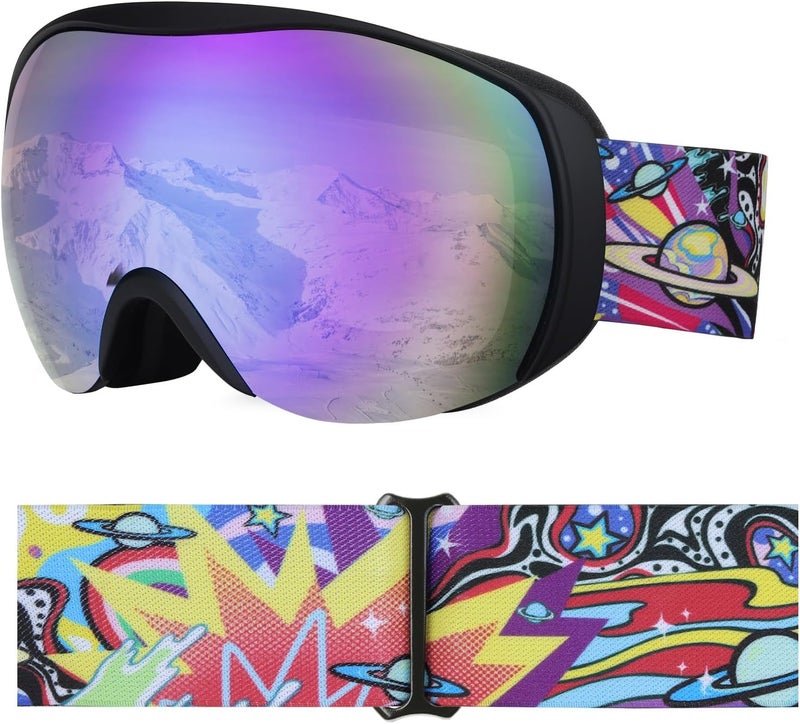 YooxArmor OTG Kids Ski Goggles Kids Snowboard Goggles for Boys Girls Toddler Youth Kid Snow Goggles Anti-Fog UV400 Protection - Image 1
